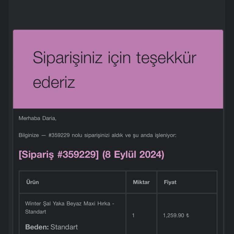 Öykü Fashion Sipariş Kargoya Verilmiyor