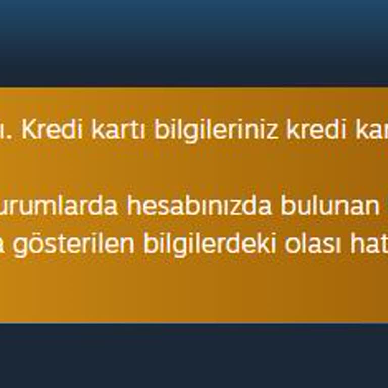 Halkbank Kartım Steam'da Çalışmıyor.