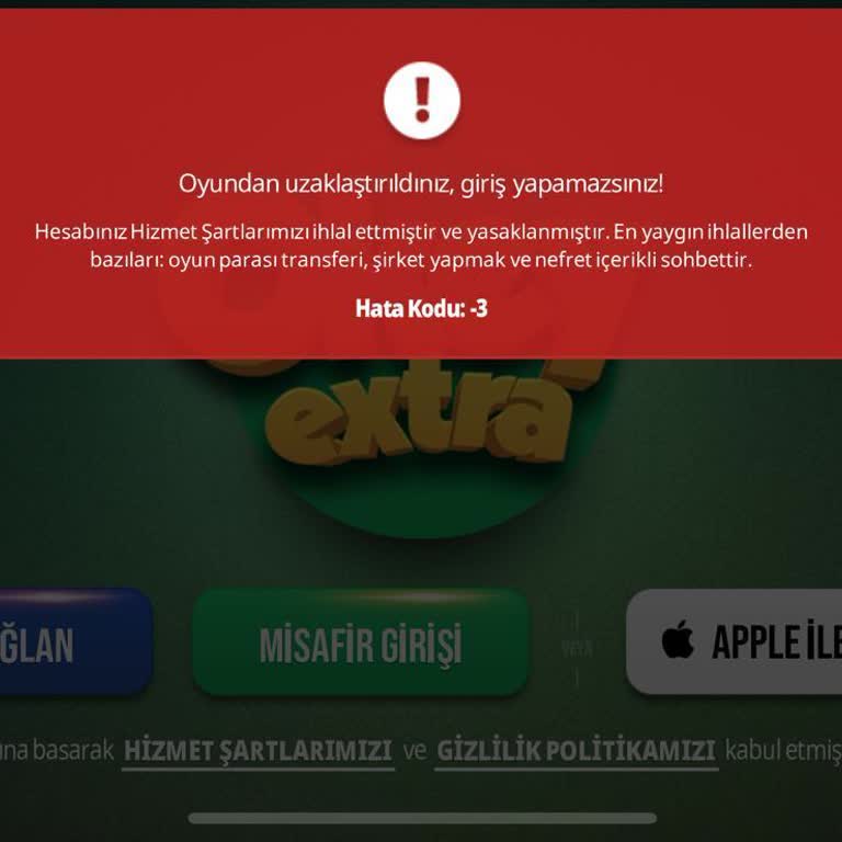 Okeyextra.com Oyun Hesabıma Giremiyorum Küfür Vs Hiçbir Şey Yapmadım