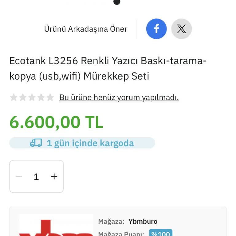 Ybm Büro Ürünümü Fiyatı Artınca Göndermedi!