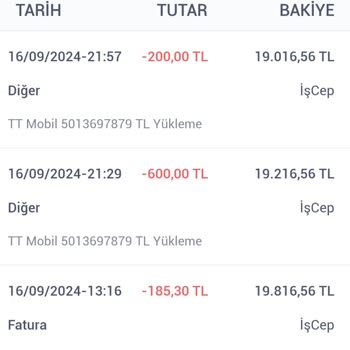 Türk Telekom Data Hattında Yüklenen TL'nin Kaybolması