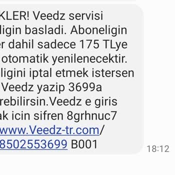 Veedz-tr.com İsteğim Dışında Abone Yapan Veedz Aboneliği.