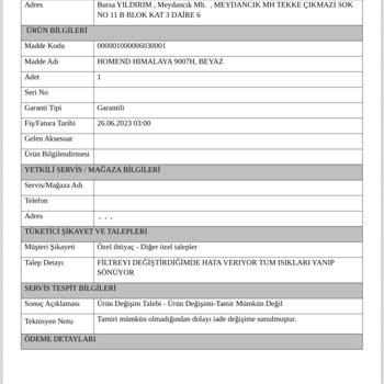 Homend Firmasının Müşteriyi Hiçe Sayması