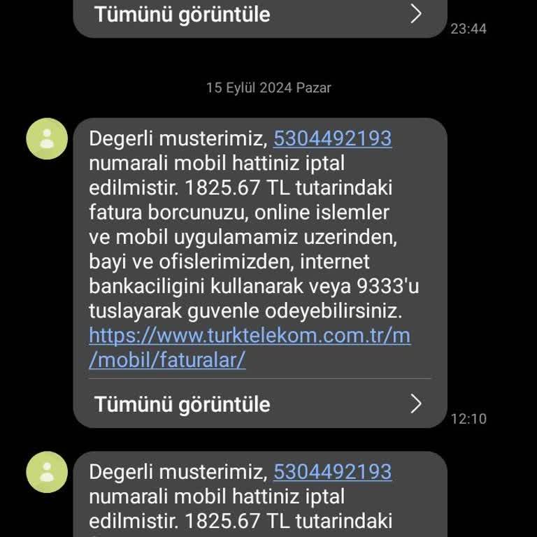 Türk Telekom Haksiz Yere Yapılan Borç