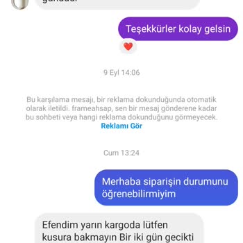 Frameahsap (Instagram) Sipariş Sonrası Engellenme Ve Kargo Bilgisi Sorunu