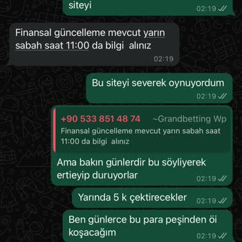 Grandbetting Günlerdir Paramı Parça Parça Oyalayarak Yatırıyor