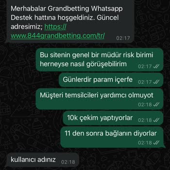 Grandbetting Günlerdir Paramı Parça Parça Oyalayarak Yatırıyor