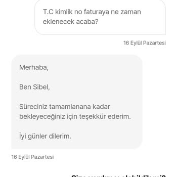 Hepsiburada Faturama TCKN Eklemedi