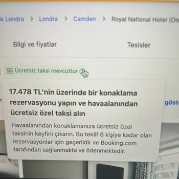 Booking.com Boking.com Ücretsiz Taxi Reklam Yalanı
