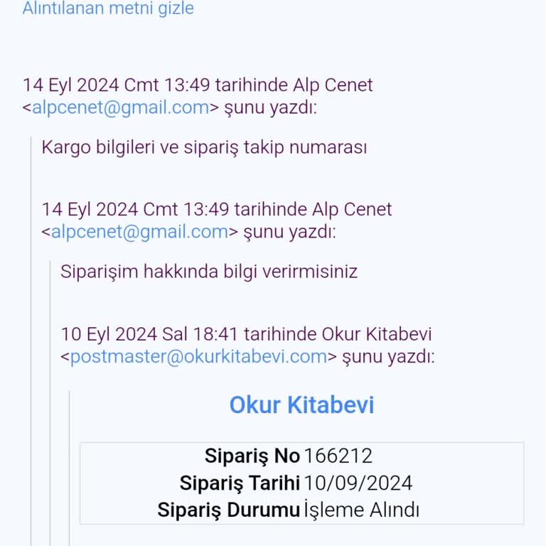 Okur Kitabevi Ödeme Yaptım Ürün Teslim Edilmedi
