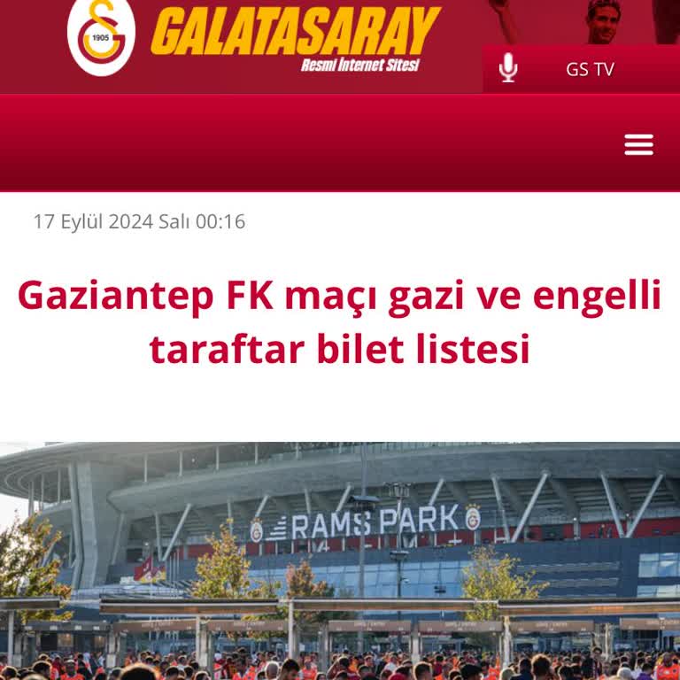 Galatasaray Spor Kulübü Galatasaray Engelli Bilet Başvurusu