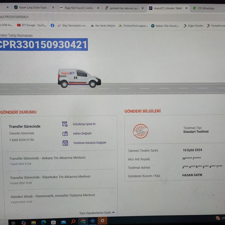 hepsiJET Kargo Teslim Edilmiyor