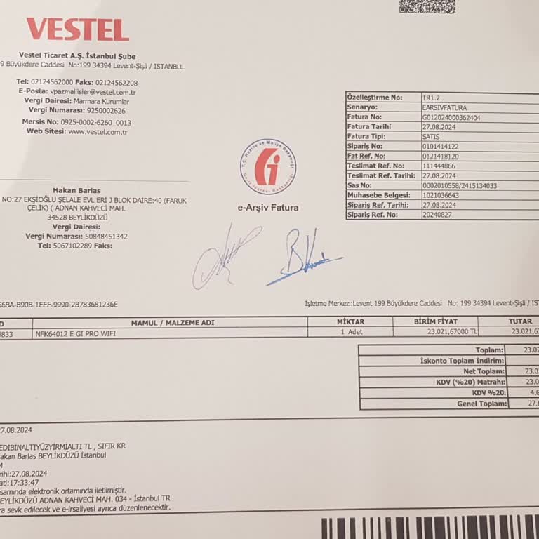 Vestel'den 800 Lira Alacağım Var.