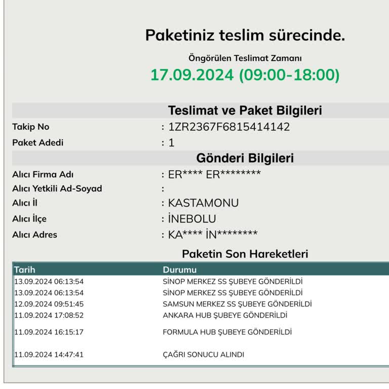UPS Türkiye Kargom 10 Günde Teslim Olmadı