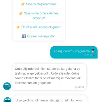 A101 Ekstradan Verilen Siparişin Hala Elime Ulaşmaması