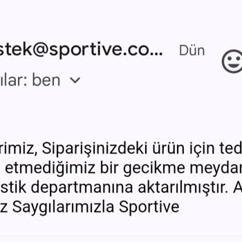 Sportive Siparişim 6 Gündür Kargoya Verilmedi!