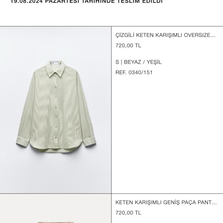 Zara İade Kabulü Talebi