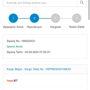 Hepsi Moda Sipariş Verdiğim Ürün Stokta Yok Ve İade Yapılmıyor