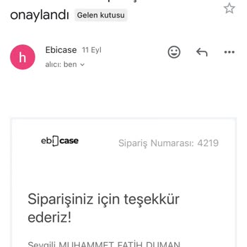 Ebicase.com Siparişim Kargoya Verilmedi