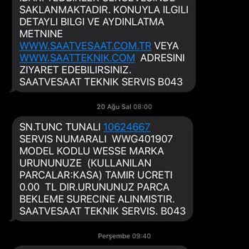 Saat & Saat Servis Sorunu. 30 Gün / 20 İş Günü Oyunu!