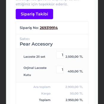 Shopier Pear Accesory Gönderilmeyen Siparişim