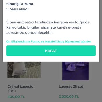 Shopier Pear Accesory Gönderilmeyen Siparişim