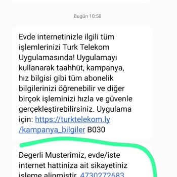 Türk Telekom Hizmet Verilmeyip 1 Aylık Fatura Kesilmesi