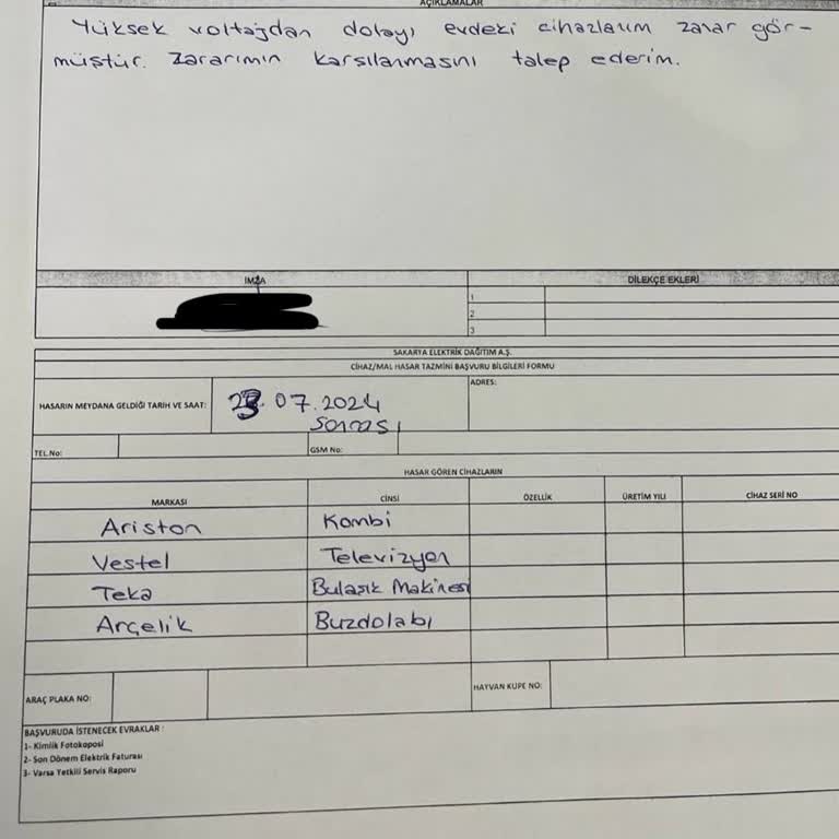 SEDAŞ Yüksek Voltajdan Dolayı Oluşan Zararımı Karşılamıyor