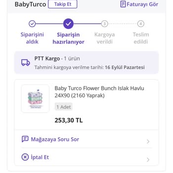 Baby Turco Ürün Siparişi Göndermiyor