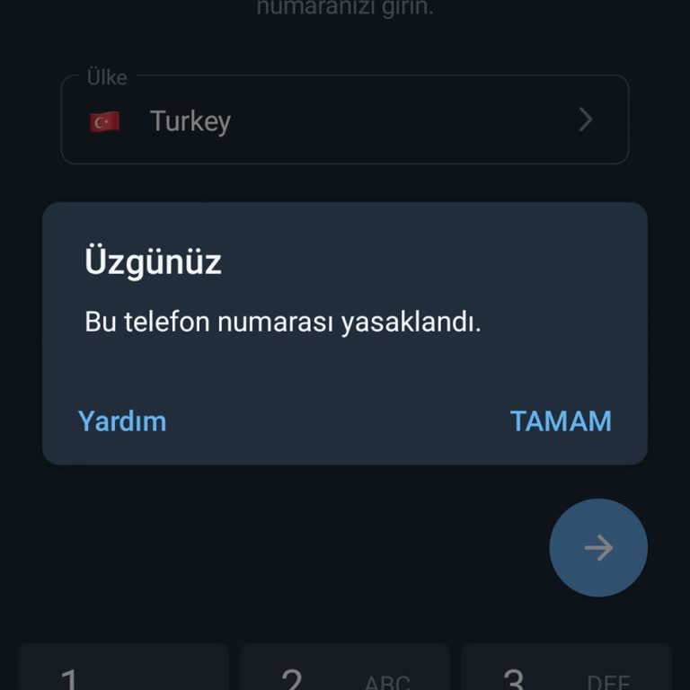 Telegram Üzgünüz Bu Numara Yasaklandı