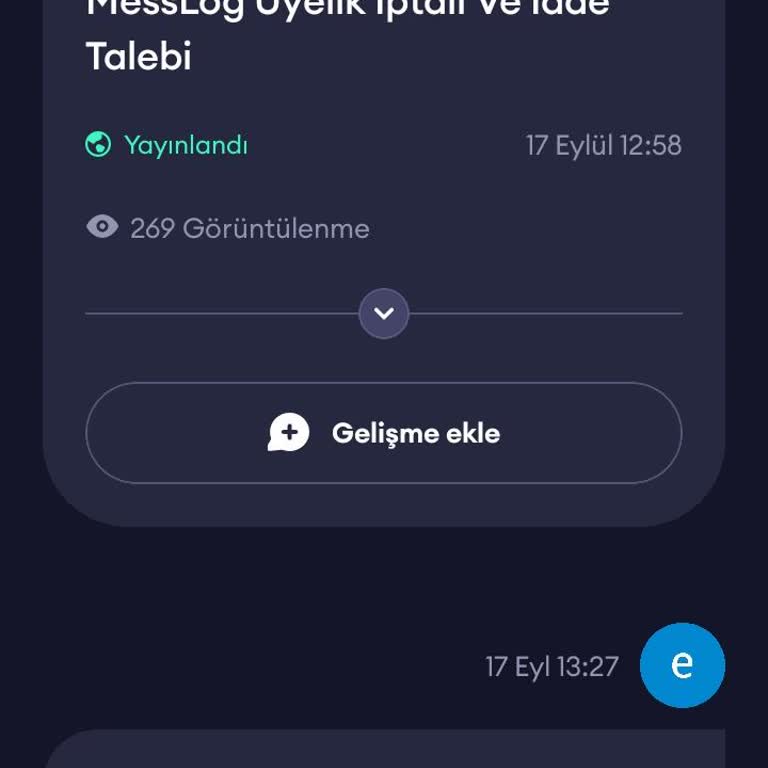MessLog Üyelik İptali Ve İade Talebi