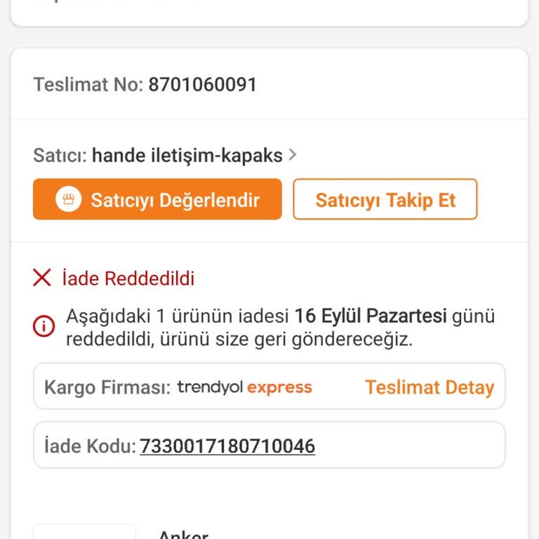 Trendyol Hande İletişim Mağduriyeti