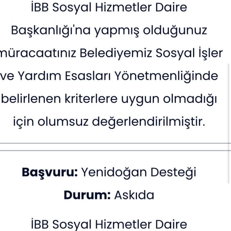 İstanbul Büyükşehir Belediyesi Sedep Yeni Doğan Yardımım Askıya Alındı!