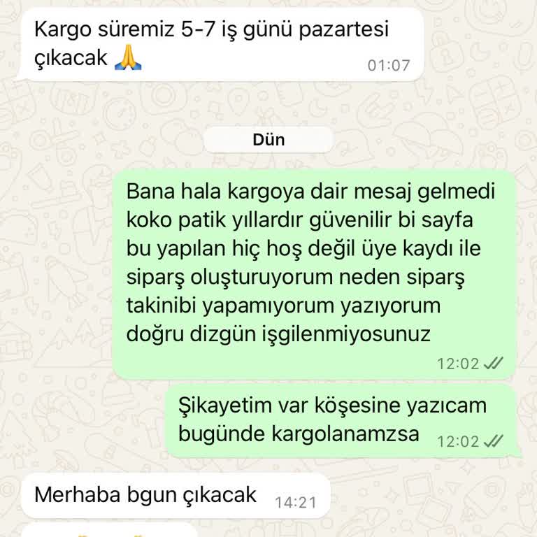 Kokopatik Sipariş Takibi Ve Kargo Sorunu Yaşadım