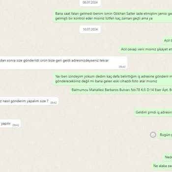 Trendmarketin Arızalı Saat Gönderilmesi