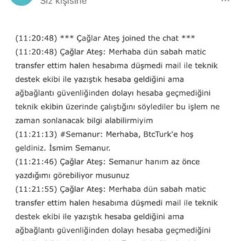 BTC Türk E Kesinlikle Coin Transferi Yapmayın