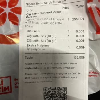 Komagene Siparişimde Tırtıl Skandalı