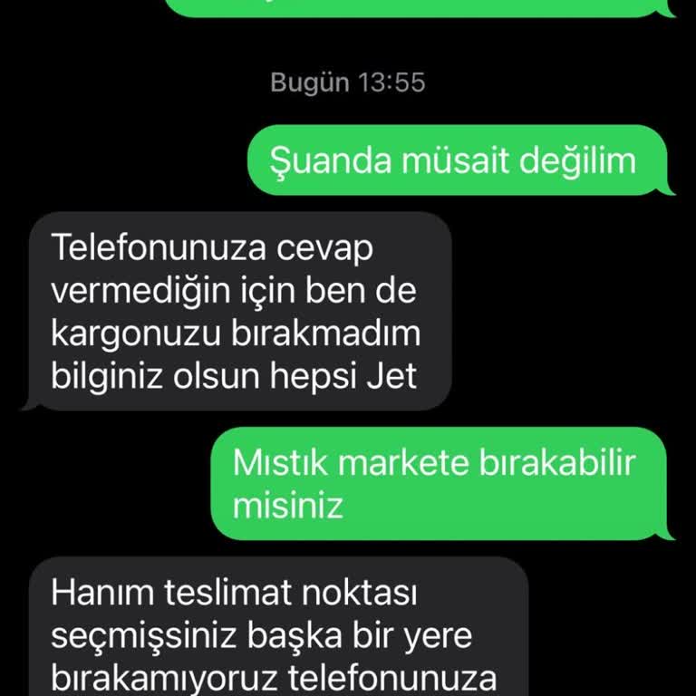 Hepsijet Kargomu Teslim Noktasına Bırakmıyor
