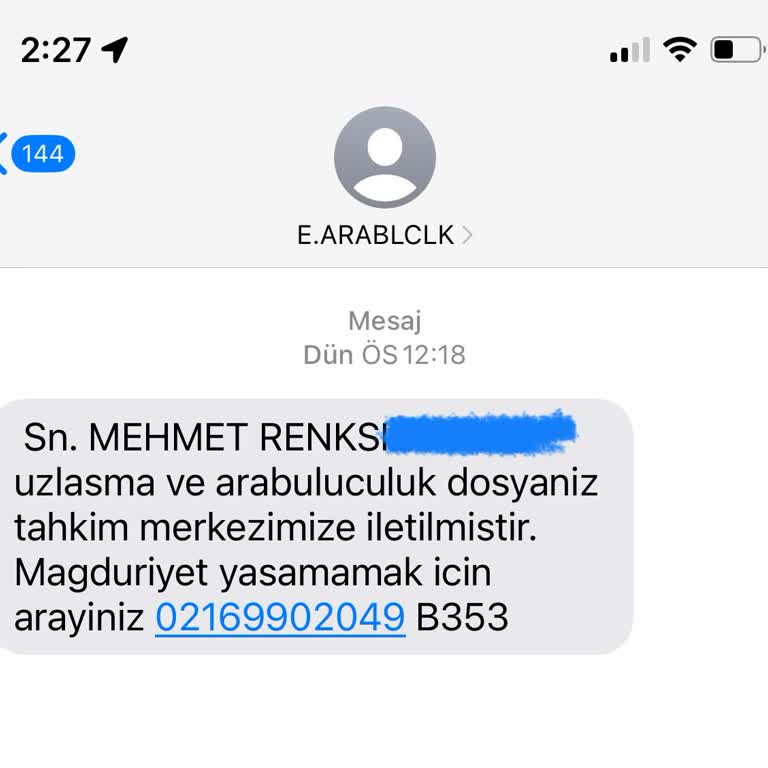E.ARABLCLK (SMS) E. Arablclk (SMS) E. Arabuluculuk Sahte Mesaj