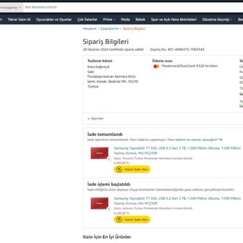 Amazon.com.tr İade Ücretimi 2 Aydır Ödemiyor
