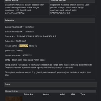 Manuka Sipariş Hazırlanıyor Gözüküyor Kargoya Verilmedi