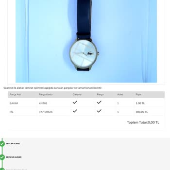 Saat Saat Teknik Servis Hatası