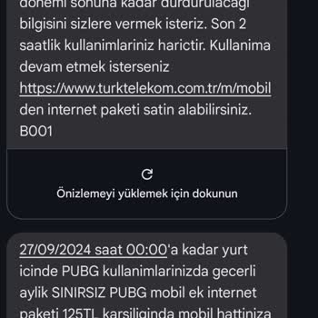 PUBG (Pubgmobile.com) Türk Telekom Ekstra İnternet Paketi