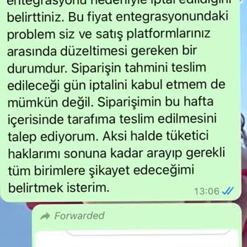 Zühre Balaban Giyim Sipariş İptal Sorunu