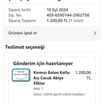 Zühre Balaban Giyim Sipariş İptal Sorunu