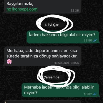 No1konsept (Instagram) 1.100 TL İade Ücretimi Yatırmıyorlar