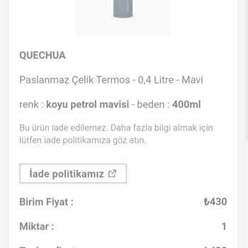 Decathlon İadesi Gerçekleşen Ürünün Ücretini Geri Ödemiyor