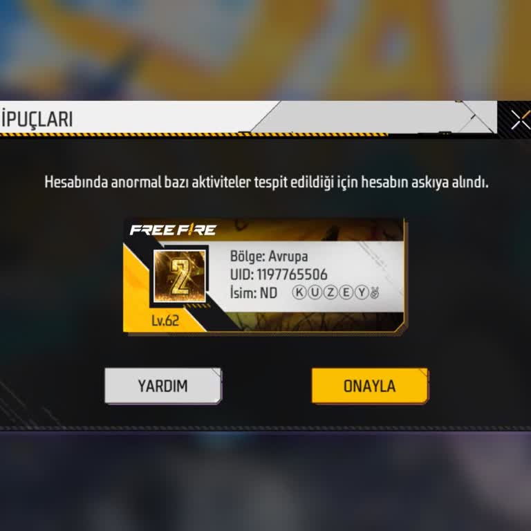 Garena Free Fire Hesabım Boş Yere Kapandı 3 Yıldır Kapalı