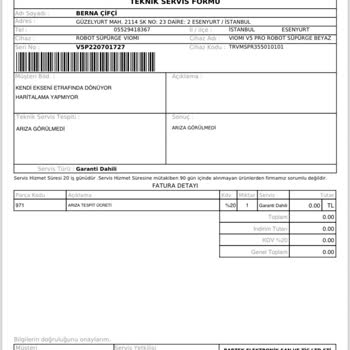 Sunny Viomi V5 Arızalanması Ve Servisin İlgisizliği