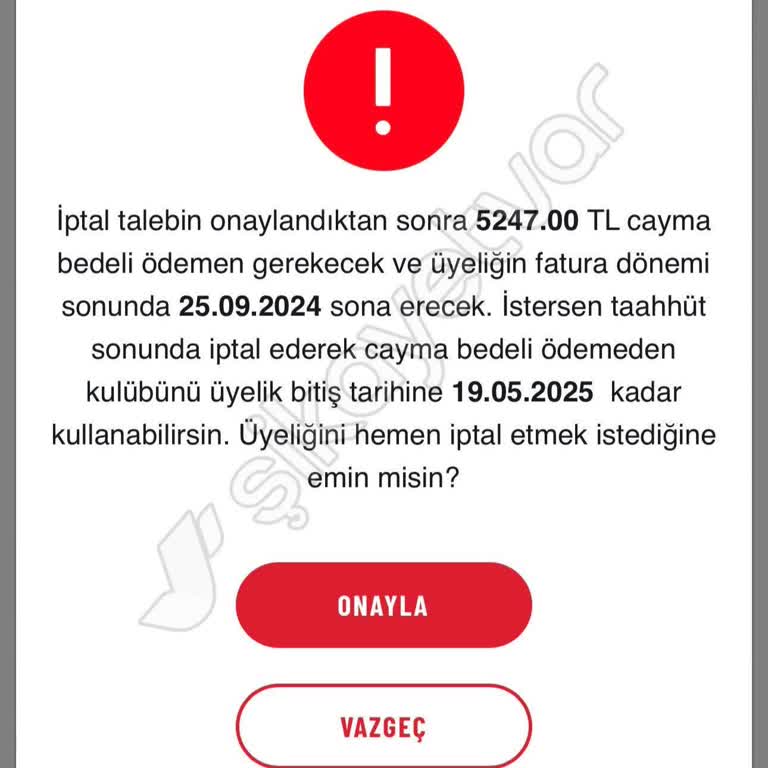 MACFit (İstanbul Avrupa) Cayma Bedeli Kanunsuzluk